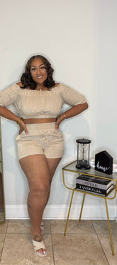 SHADIE SHORT SET (tan)