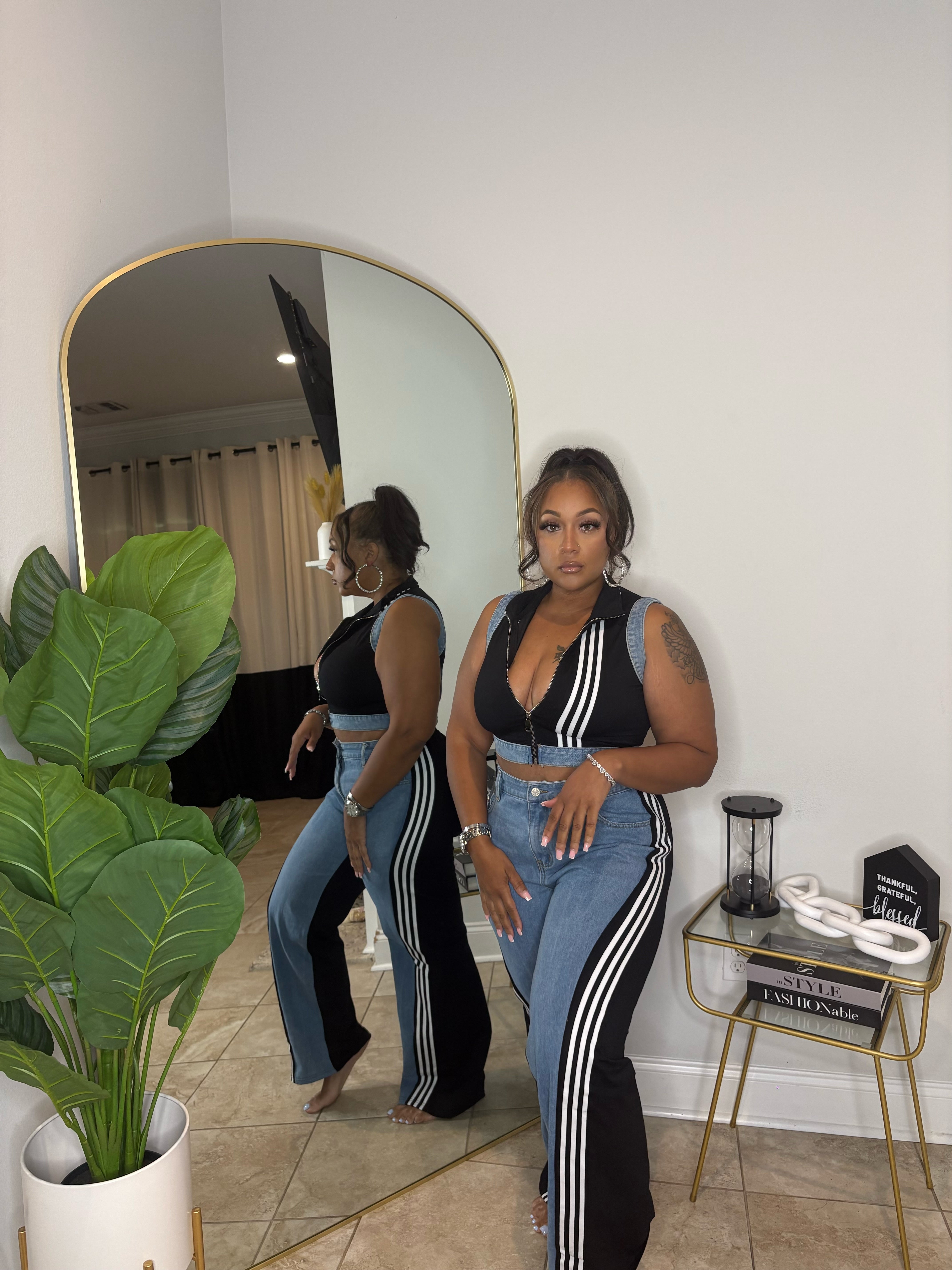 CATCH A VIBE PANT SET (black)