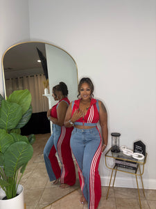 CATCH A VIBE PANT SET (red)