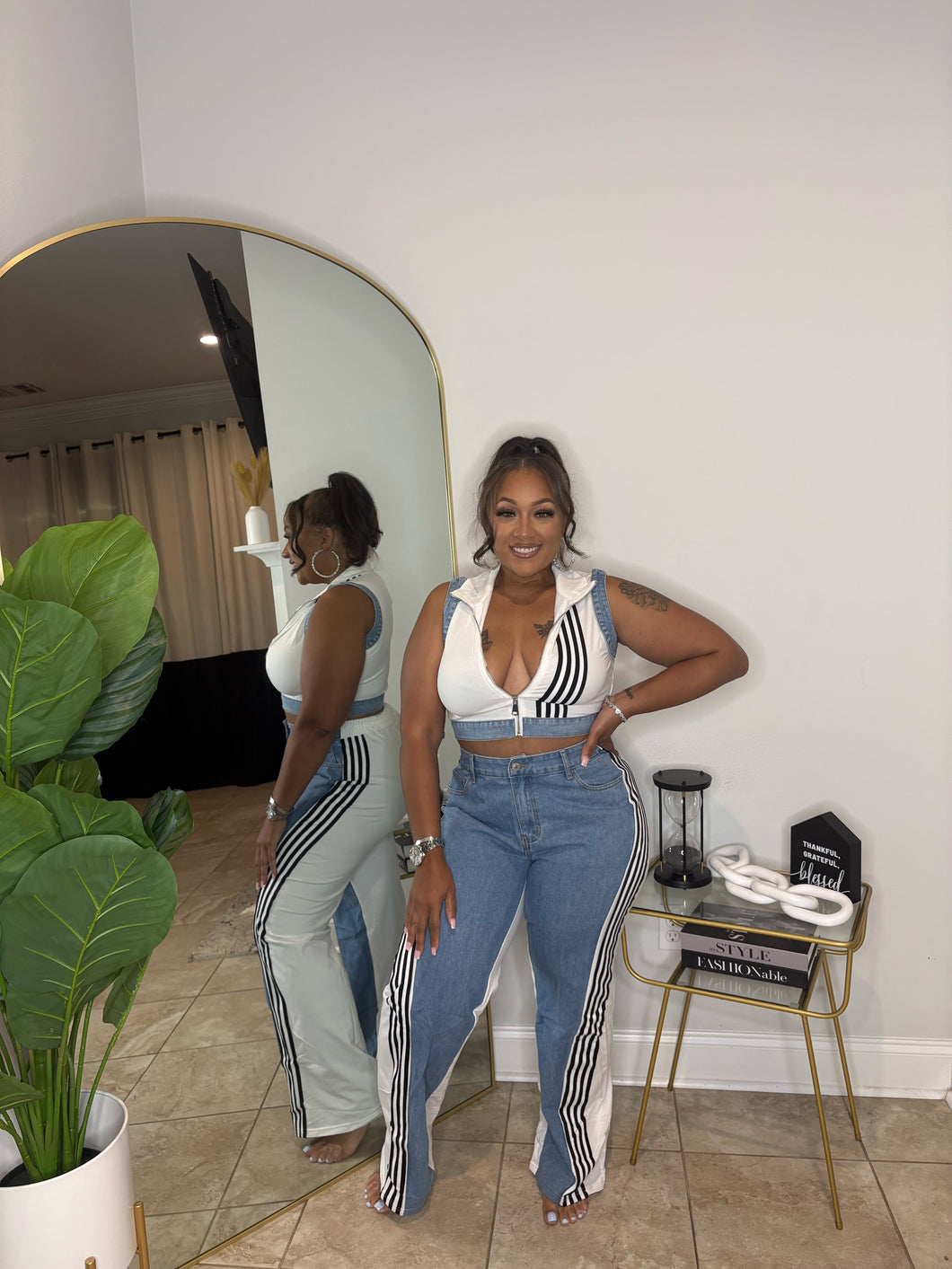 CATCH A VIBE PANT SET (white)